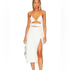 For love and lemons Natasha Midi Dress White Cut-Out Dress NWT SOLD OUT ONLINE